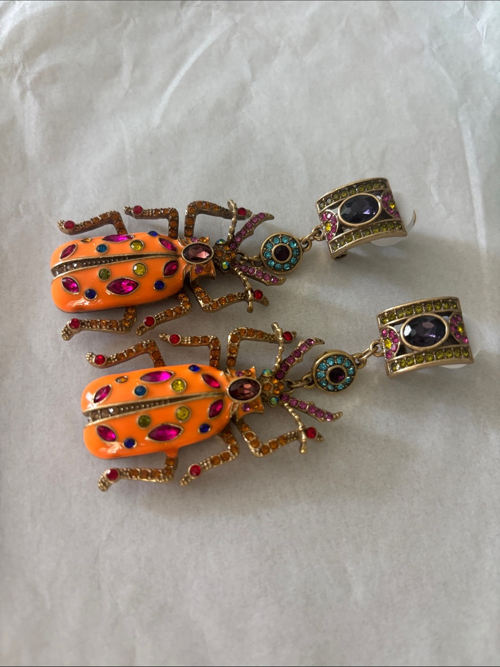 HEIDI DAUS Orange Multi-Stone Beetle Dangle Earrings - Women Jewelry - Picture 3 of 7